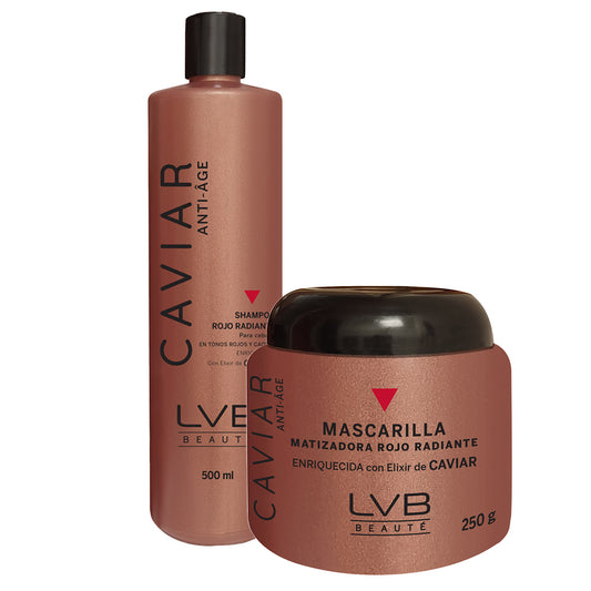 KIT MATIZADOR ROJO RADIANTE (SH+MASC) PARA CABELLOS EN TONOS ROJOS Y CAOBAS